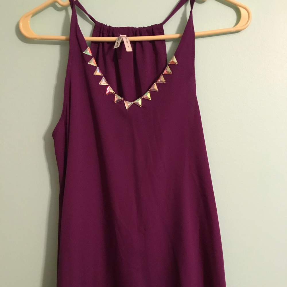 Purple Tank Top with Gems